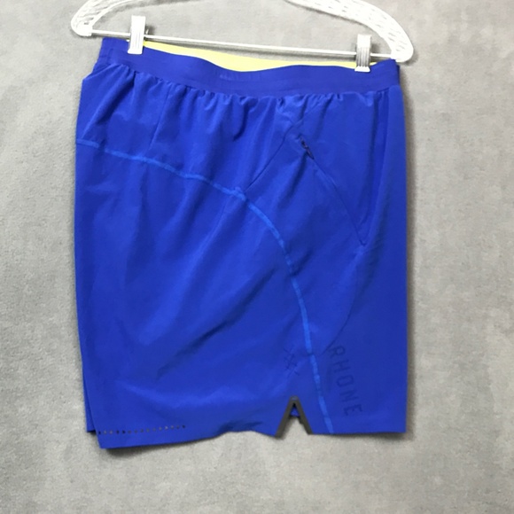 Rhone Active Shorts Mens XXL Lined 5" Workout Run Gym Blue Stretch Polyester 2XL - Picture 2 of 12